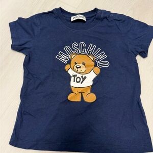 Moschino Navy Tee with Teddy Graphic